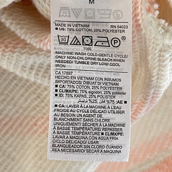 OLD‎ NAVY Striped Cali-Fleece Pullover Hoodie, Medium - Picture 7 of 8